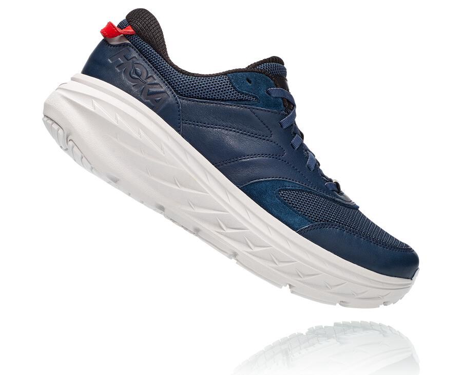 Hoka Australia One One Bondi L - Mens Running Shoes Navy/White - IYLZD-9524